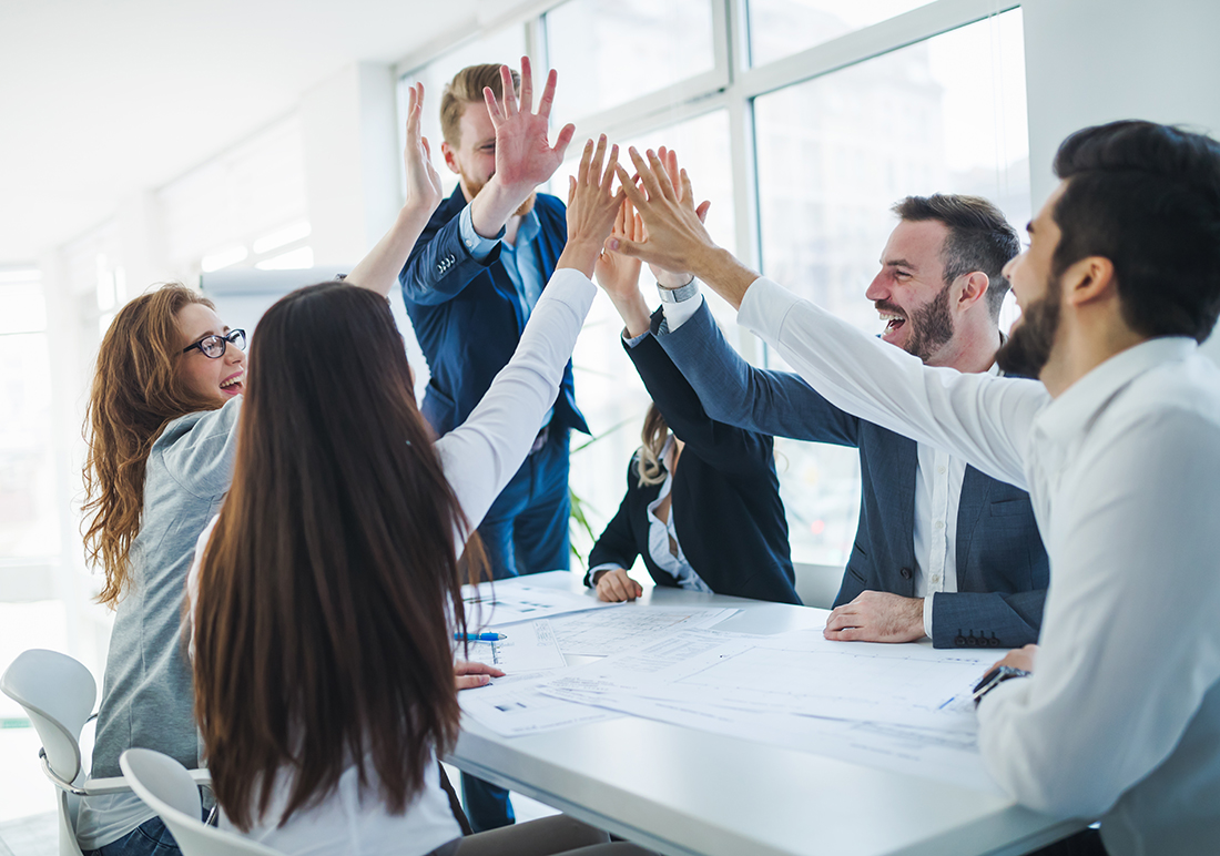 Business colleagues celebrating successful business year