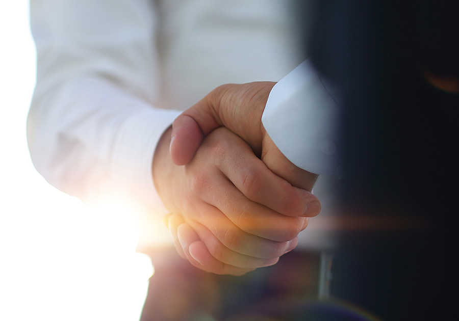 Business handshake and business people. Business concept.